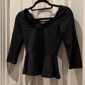 Bebe crop black top peplum bottom